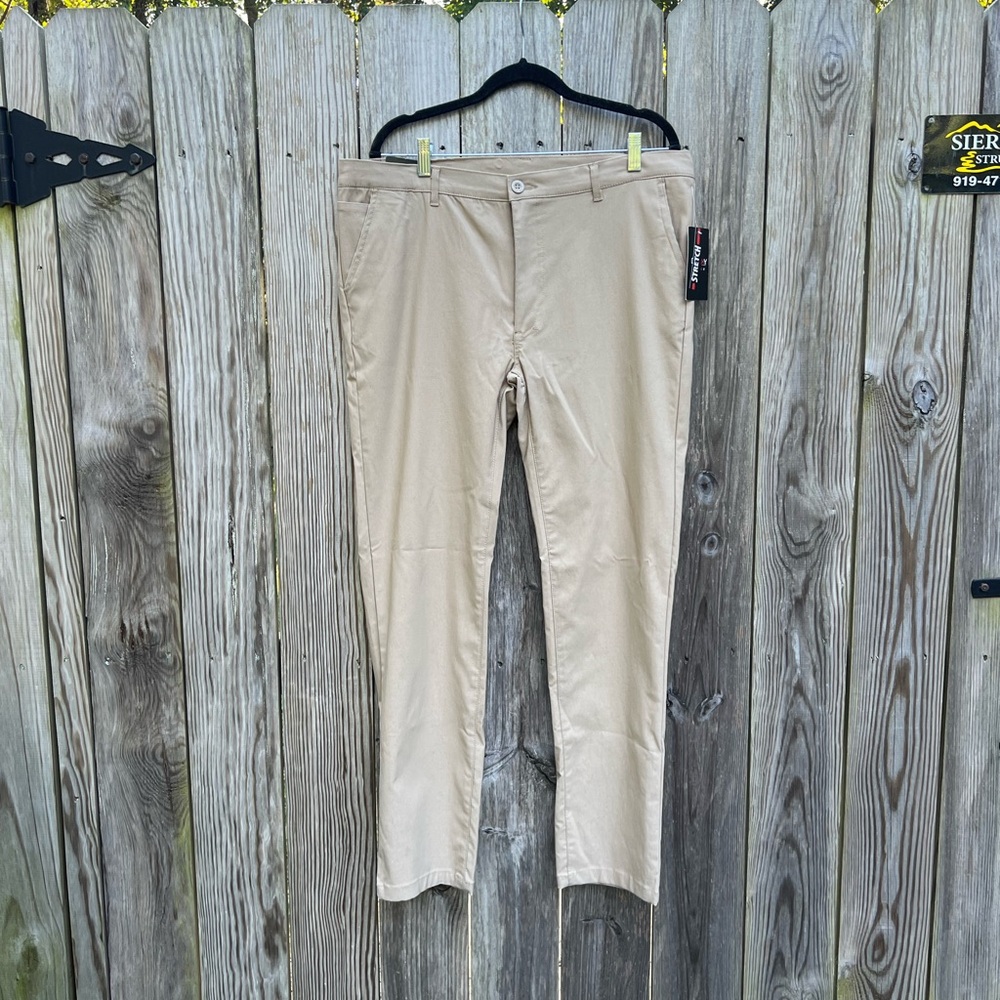 NWT Galaxy by Harvic Stretch Khaki Performance Pants Sz 34x30